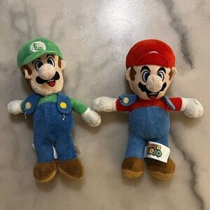 Super Mario Bros Plush Toy Set - Red, Green, Blue Mario and Luigi